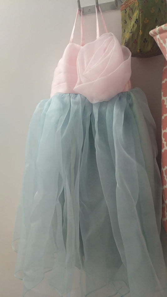 Elsa Roze Organza kids frock