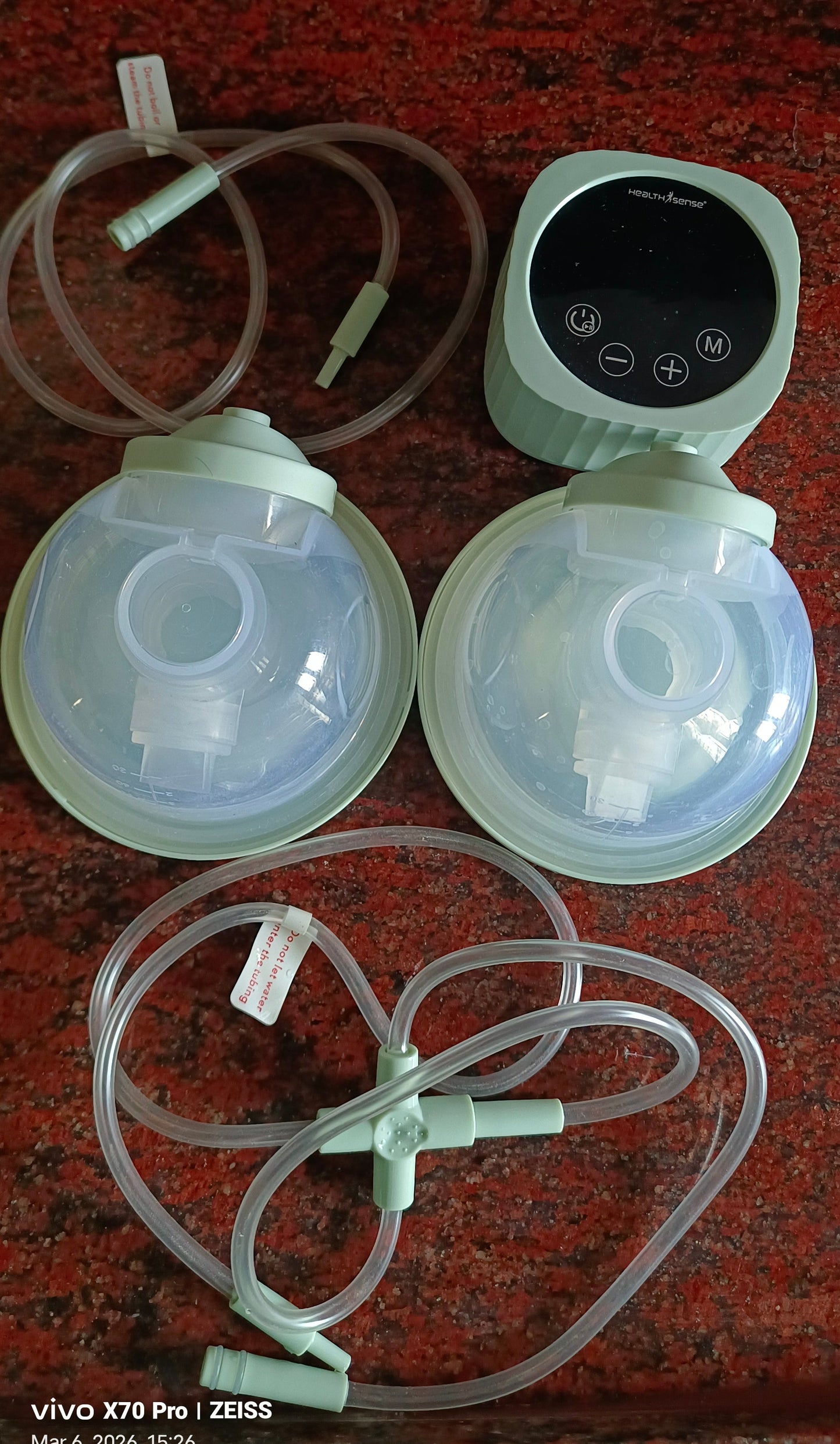 HealthSense Breast Pump for Feeding Mothers | Handsfree Electric Breast Pump Automatic with 3 Modes 9 Frequency, Rechargeable, Light Weight & BPA Free Cup, LCD Touch Panel - Green