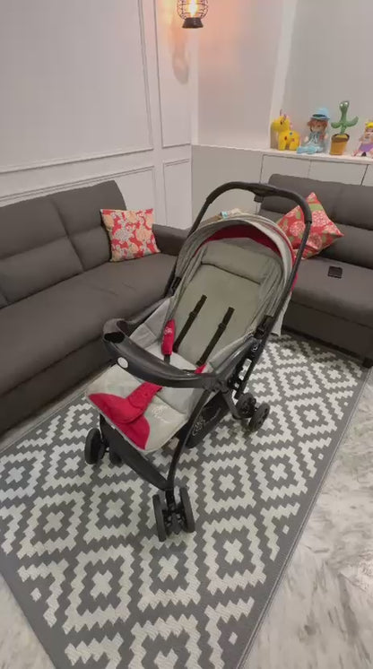 R for Rabbit Sugar Pop Baby Stroller and Pram With Auto Fold for Newborn to 3 Years (Red Grey)