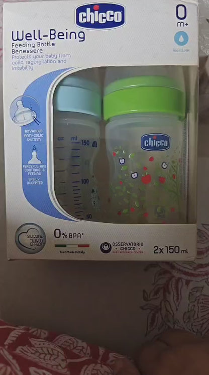 Brand New Chicco Wellbeing Feeding Bottle - 250 ml  (Multicolor)