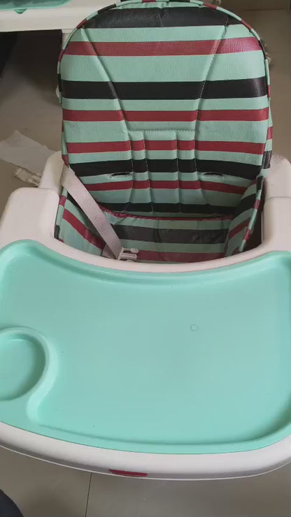 LuvLap 4-in-1 High Chair for Baby/Kids, Toddler Feeding Booster Seat with Wheels, 3 Height Adjustments, Cushion Included, Portable for 6 Months to 3 Years Blue