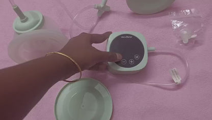 HealthSense Breast Pump for Feeding Mothers | Handsfree Electric Breast Pump Automatic with 3 Modes 9 Frequency, Rechargeable, Light Weight & BPA Free Cup, LCD Touch Panel - Green